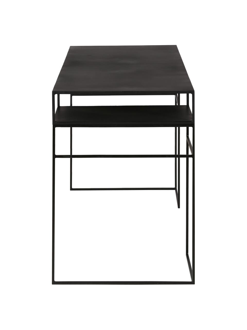 Metalen bureau Expo in zwart, Gecoat metaal, Zwart, B 120 x D 55 cm