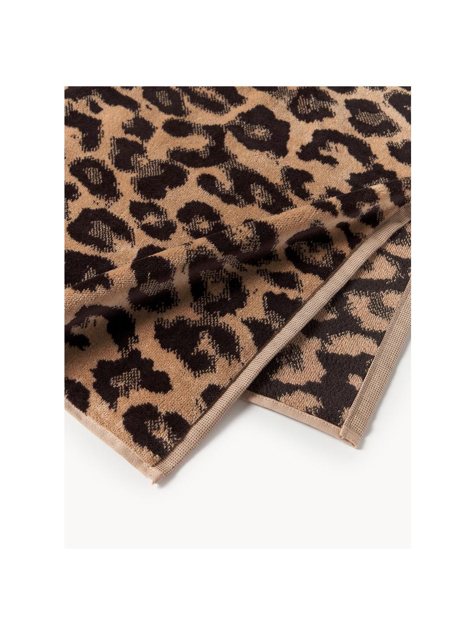 Strandtuch Dale mit Leoparden-Muster, Hellbraun, Beige, Schwarz, B 90 x L 170 cm