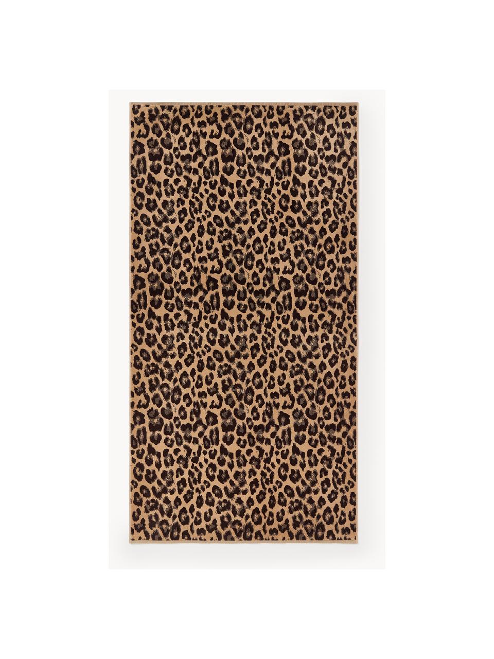 Strandtuch Dale mit Leoparden-Muster, Hellbraun, Beige, Schwarz, B 90 x L 170 cm