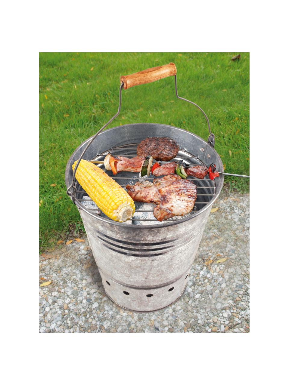 Cubo de barbacoa Brett, Asa: madera, Zinc, Ø 31 x Al 34 cm