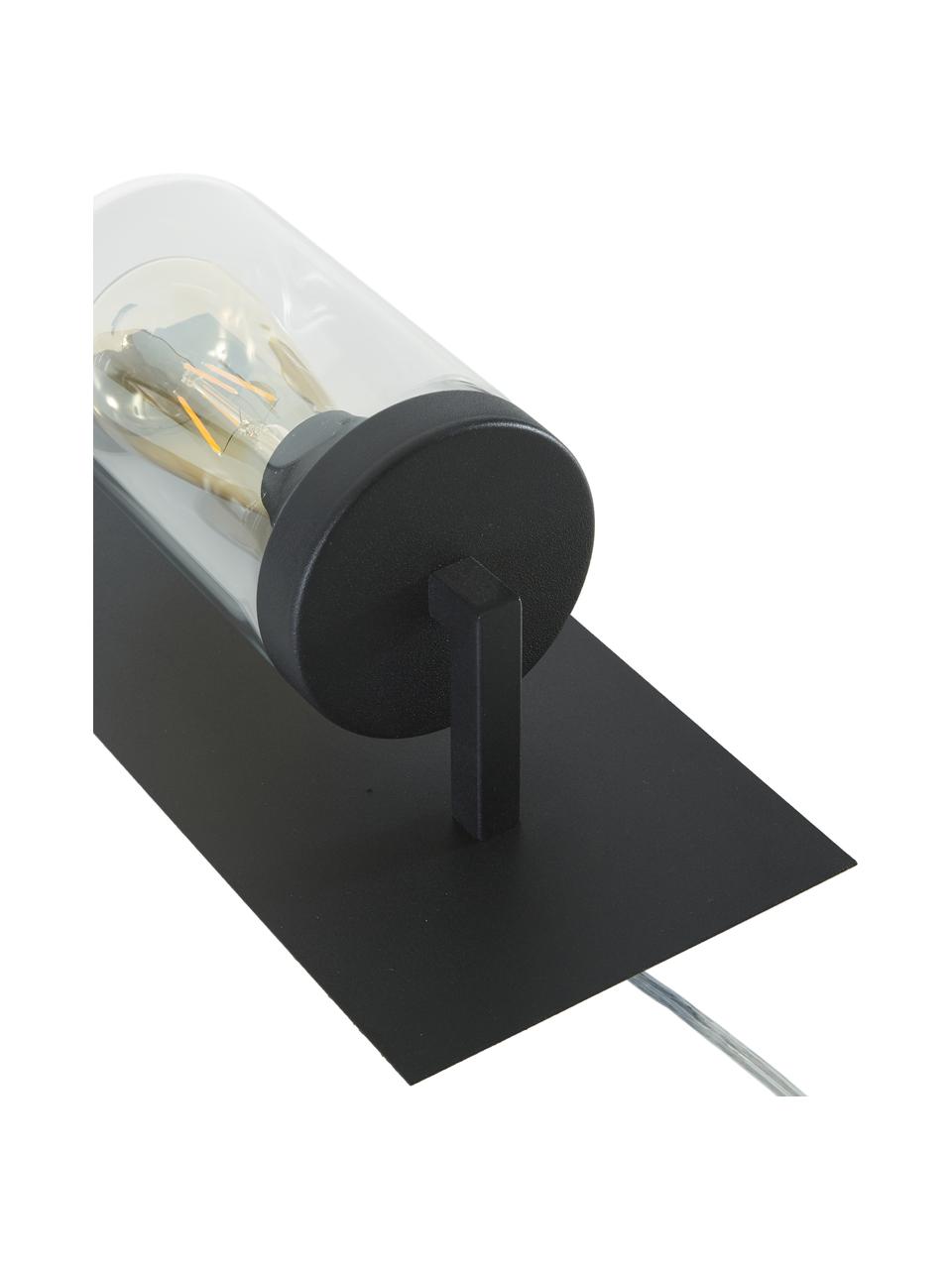 Aplique Barnaby, con enchufe, Estructura: latón pintado, Cable: plástico, Negro, An 15 x Al 35 cm