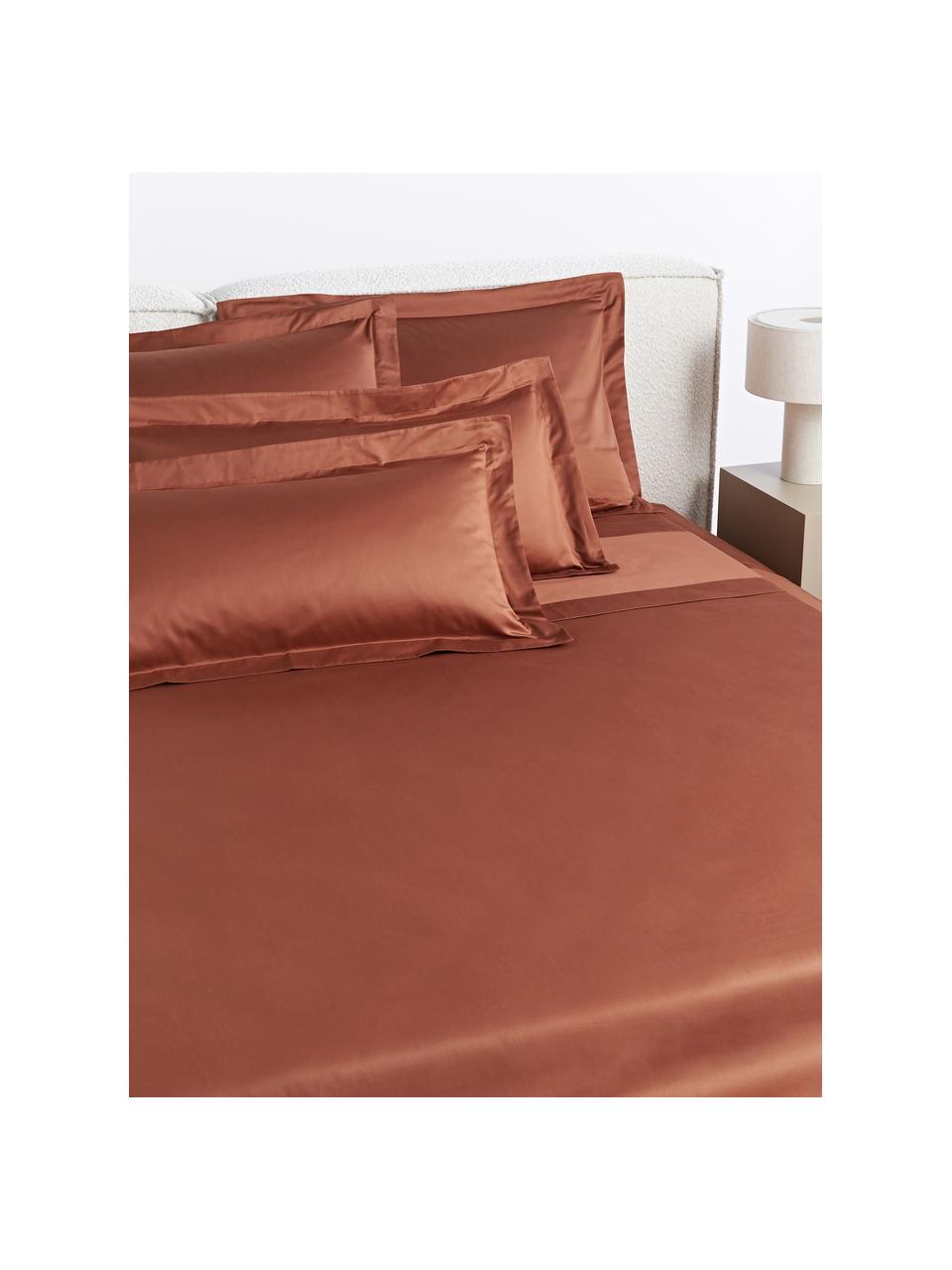 Baumwollsatin-Betttuch Premium, Webart: Satin Fadendichte 400 TC,, Terrakotta, B 240 x L 280 cm