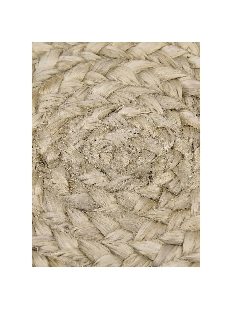 Alfombra redonda artesanal de yute Sharmila, 100% yute

Como las alfombras de yute son ásperas al tacto, son menos adecuadas para el contacto directo con la piel., Beige, Ø 120 cm (Tamaño S)