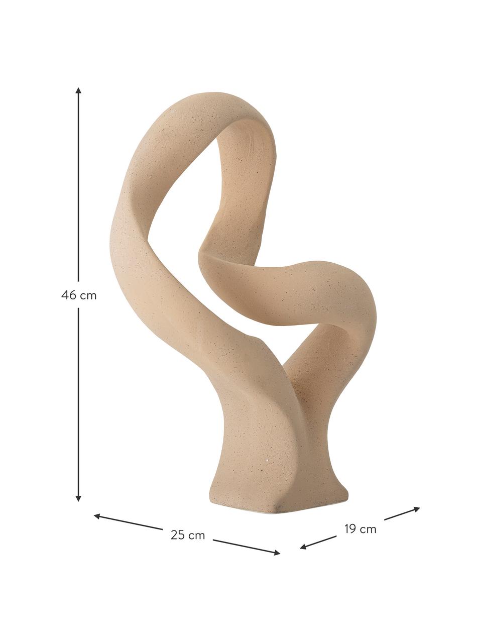 Grand objet décoratif Flauna, Grès cérame, Beige, larg. 25 x haut. 46 cm