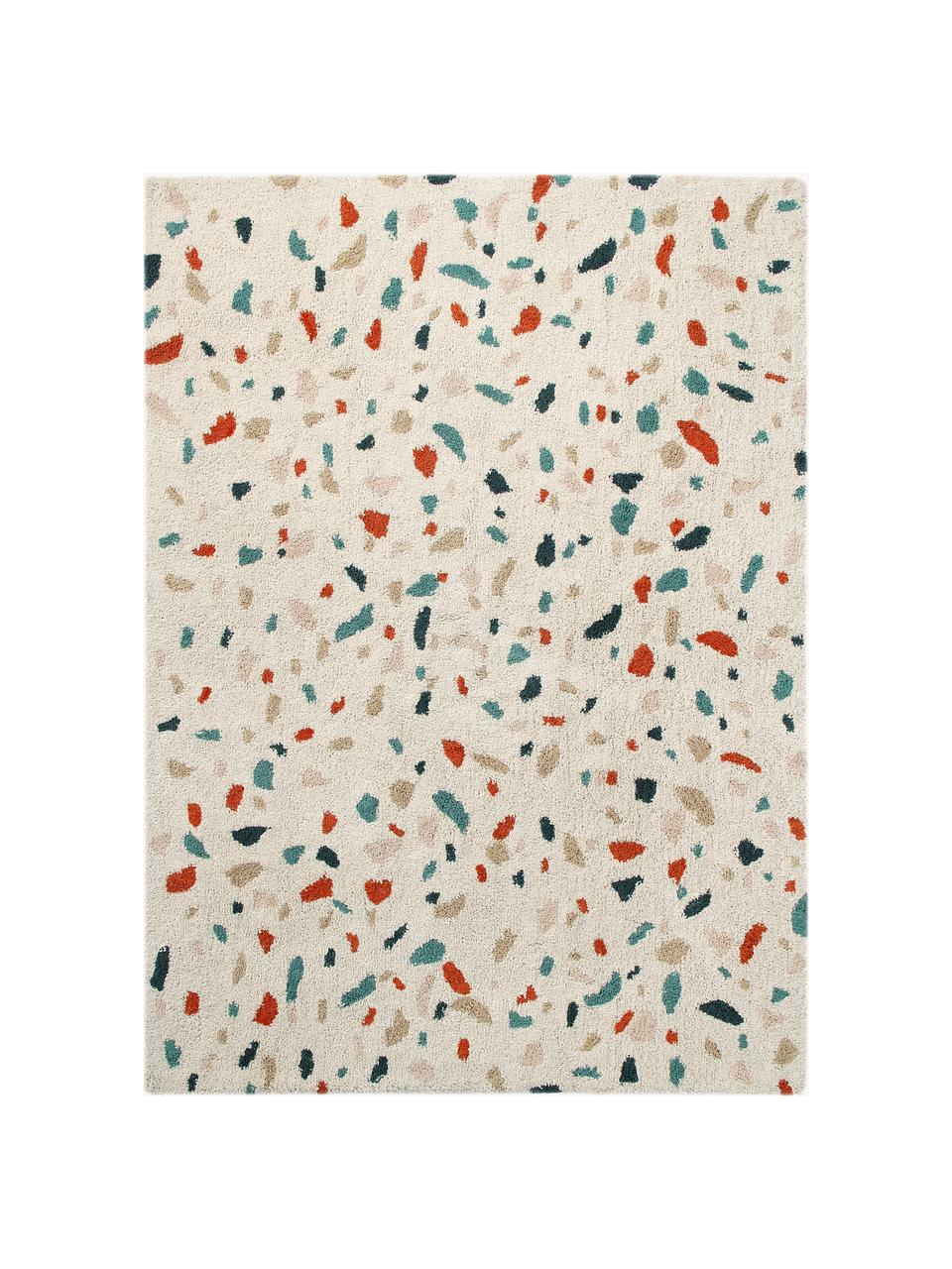 Tappeto per bambini fatto a mano Terrazzo, lavabile, Retro: 100% cotone, Beige chiaro, multicolore, Larg. 140 x Lung. 200 cm (taglia M)