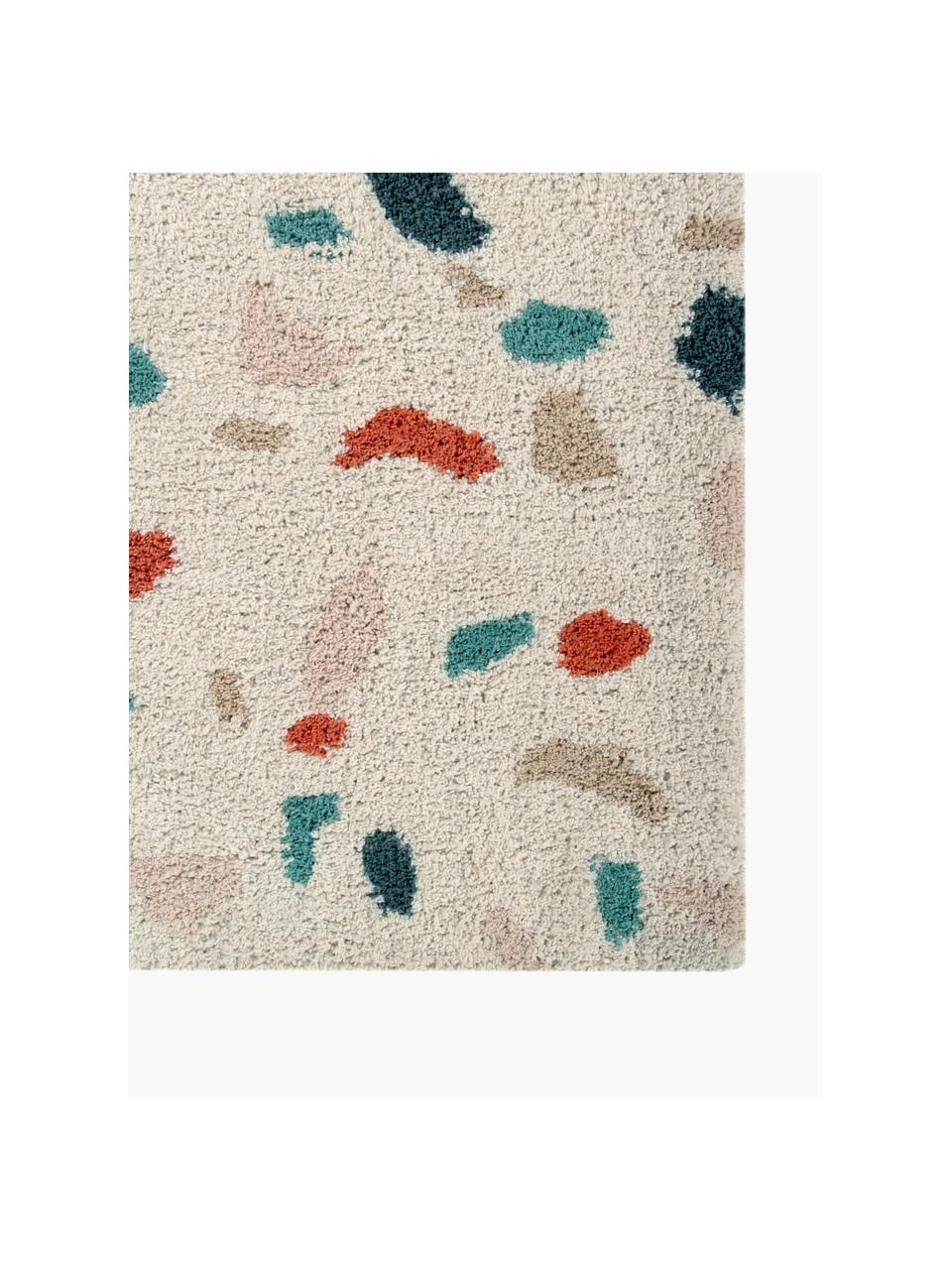 Tappeto per bambini fatto a mano Terrazzo, lavabile, Retro: 100% cotone, Beige chiaro, multicolore, Larg. 140 x Lung. 200 cm (taglia M)