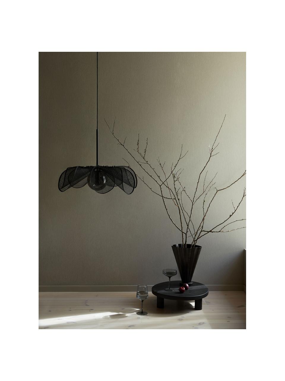 Grande suspension en fibres de bananier Styrka, tailles variées, Noir, Ø 63 x haut. 50 cm