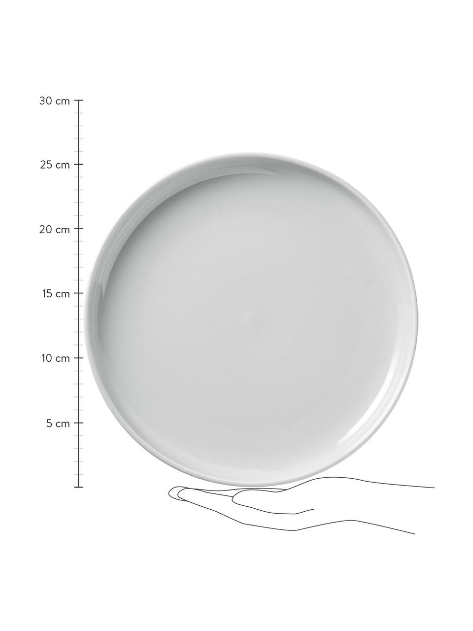 Piatto piano in porcellana Nessa 4 pz, Porcellana a pasta dura di alta qualità, Grigio chiaro, Ø 26 cm