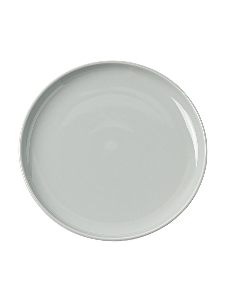 Plato llano de porcelana Nessa, 4 uds., Porcelana dura de alta calidad, Gris claro, Ø 26 cm