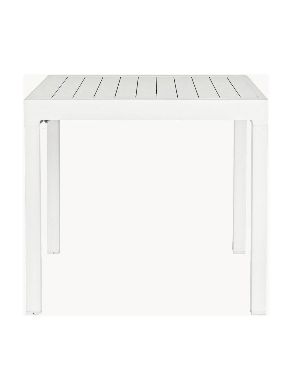 Table de jardin extensible Pelagius, tailles variées, Aluminium, revêtement par poudre, Blanc, larg. 83 - 166 x prof. 80 cm