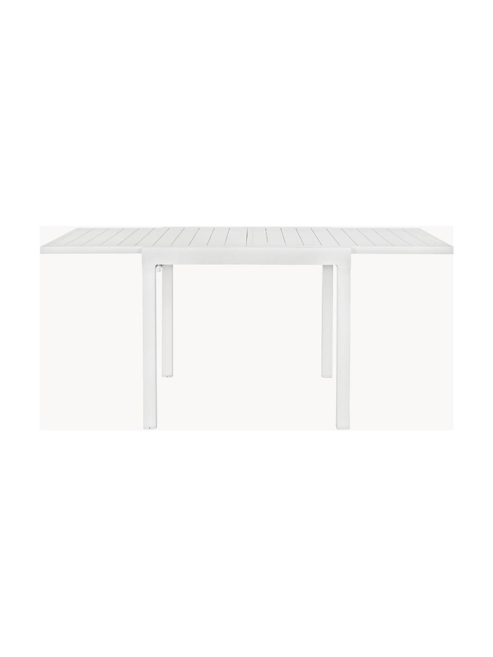 Table de jardin extensible Pelagius, tailles variées, Aluminium, revêtement par poudre, Blanc, larg. 83 - 166 x prof. 80 cm