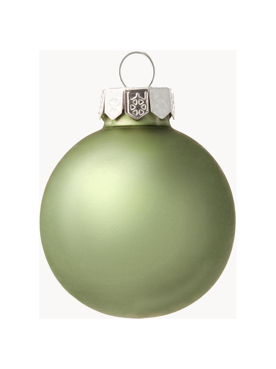 Weihnachtskugeln Evergreen matt/glänzend, verschiedene Größen, Salbeigrün, Ø 4 cm, 18 Stück