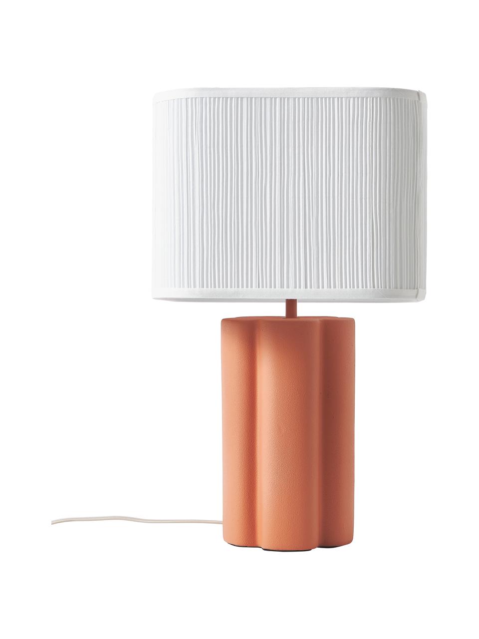 Keramická stolní lampa Emersyn, Oranžová, bílá, Š 35 cm, D 170 cm