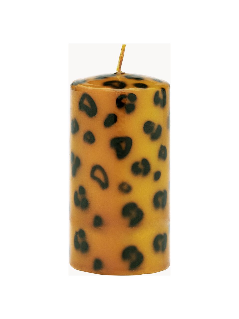 Ręcznie wykonana świeca pieńkowa Leopard, Parafina, Jasny brązowy, czarny, Ø 7 x W 10 cm