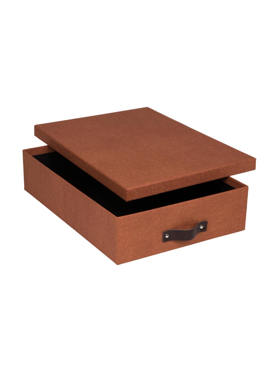 Caja Oskar II, Caja: canvas, cartón rígido (10, Asa: cuero, Terracota, An 26 x Al 9 cm