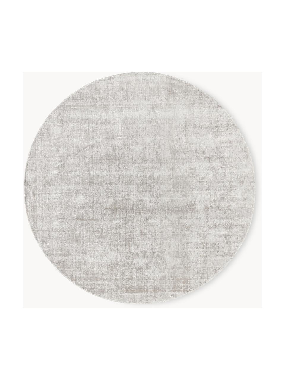 Tapis rond en viscose tissé main Jane, Grège, Ø 300 cm (taille XXL)