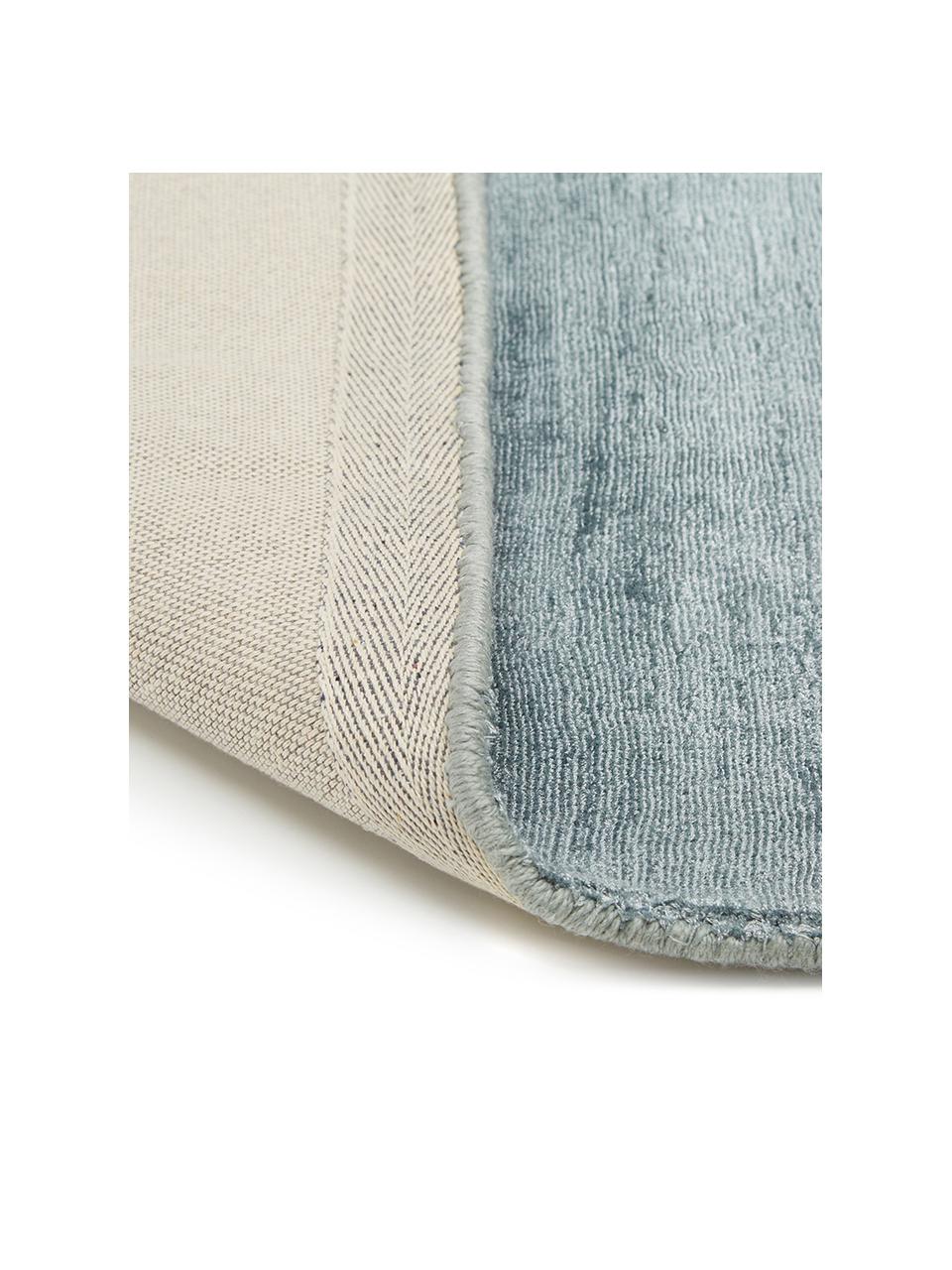 Tappeto in viscosa tessuto a mano Jane, Retro: 100% cotone Il materiale , Blu ghiaccio, Larg. 160 x Lung. 230 cm  (taglia M)