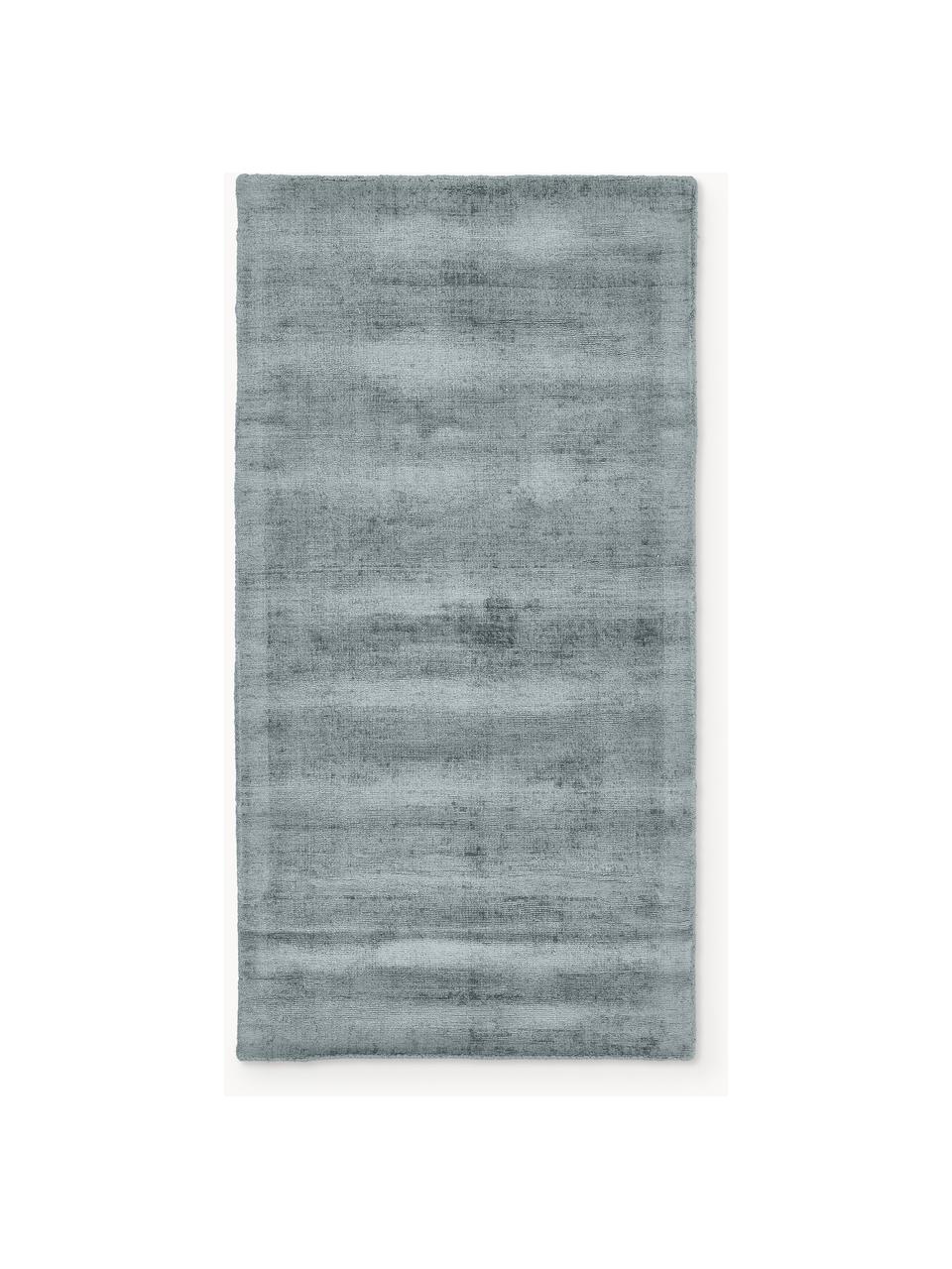 Tappeto in viscosa fatto a mano Jane, Retro: 100% cotone Il materiale , Grigio blu, Larg. 200 x Lung. 300 cm (taglia L)