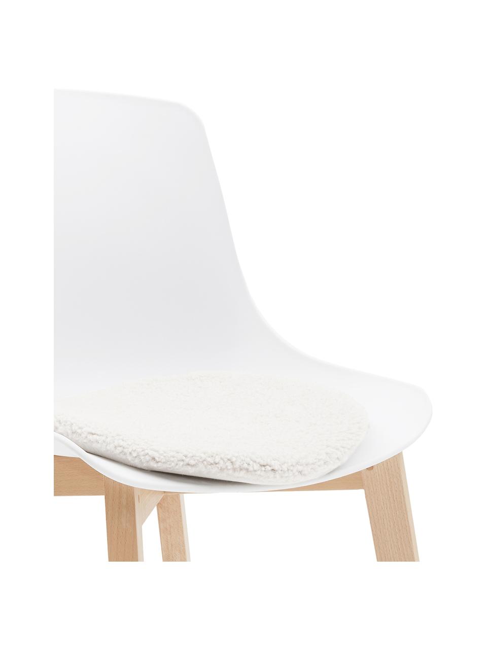 Galette de chaise en peluche Mille, Crème, Ø 37 cm