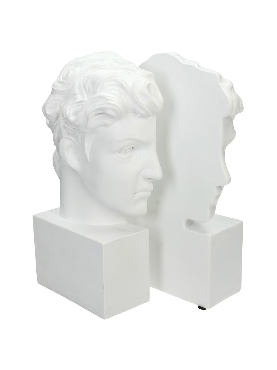 Boekensteunen David, 2 stuks, Polyresin, Wit, 15 x 26 cm