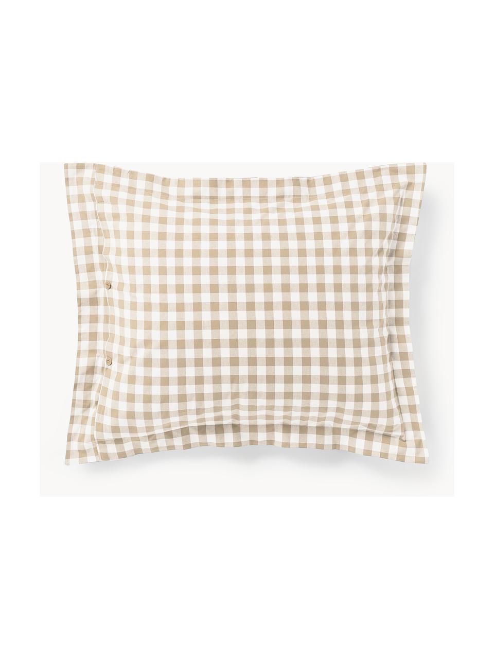 Poszewka na poduszkę z bawełny Nels, Odcienie beżowego, biały, S 40 x D 80 cm
