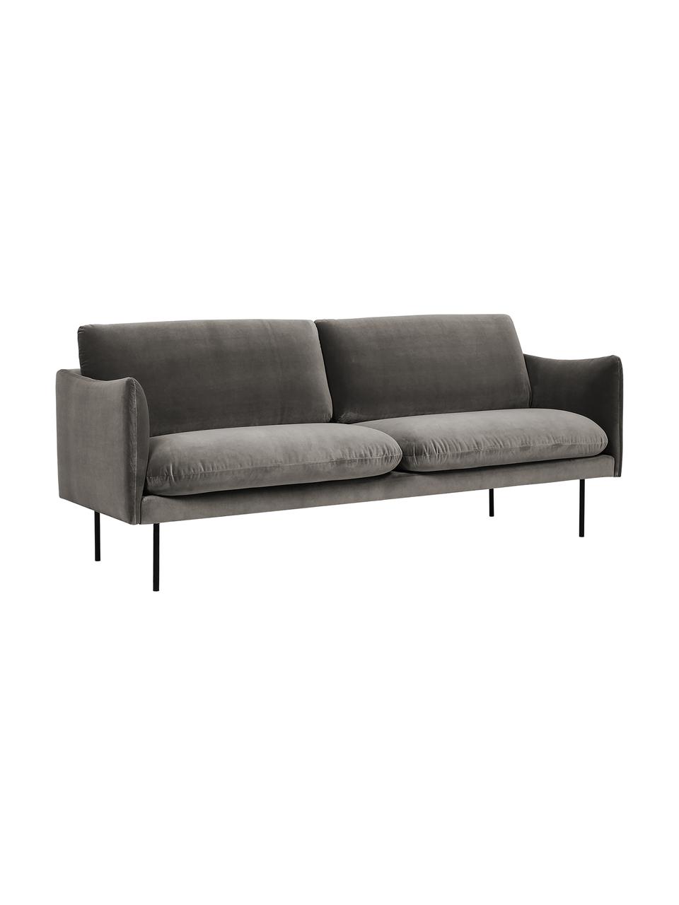 Canapé 2 places en velours Moby, Velours taupe, larg. 170 x prof. 95 cm