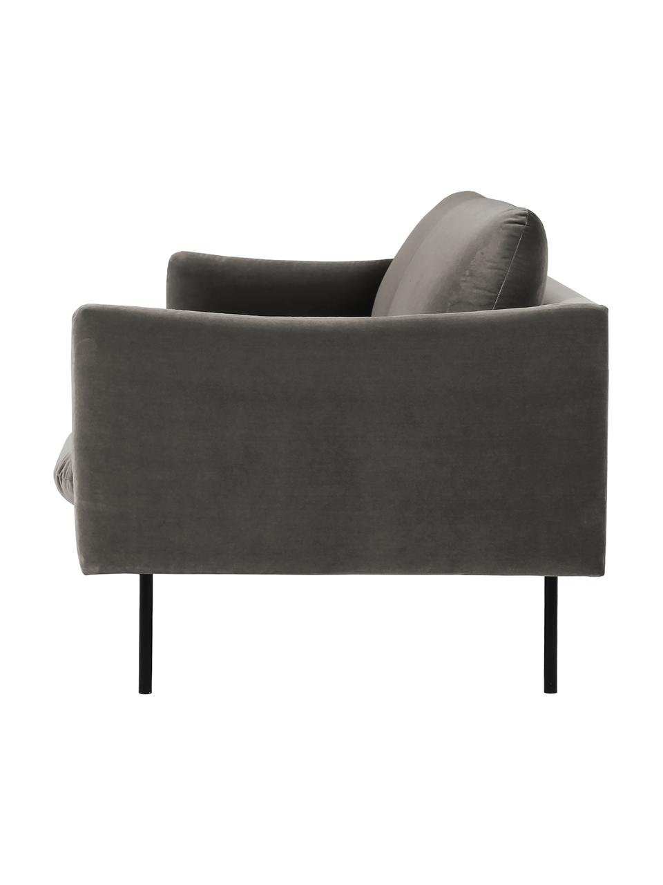 Canapé 2 places en velours Moby, Velours taupe, larg. 170 x prof. 95 cm
