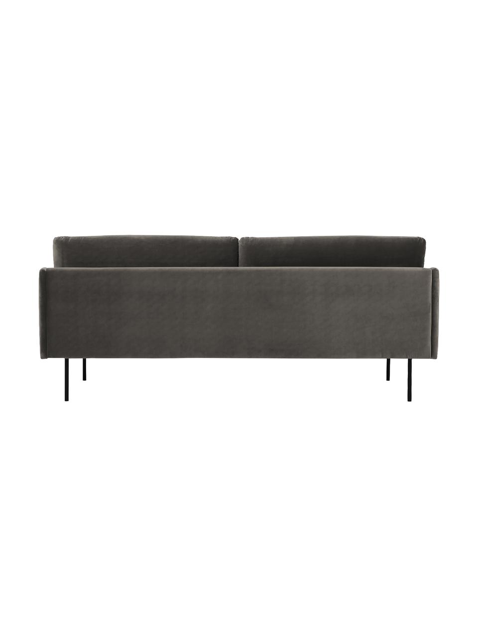 Divano 2 posti in velluto Moby, Rivestimento: velluto (rivestimento in , Struttura: legno di pino massiccio, , Piedini: metallo verniciato a polv, Velluto taupe, Larg. 170 x Prof. 95 cm