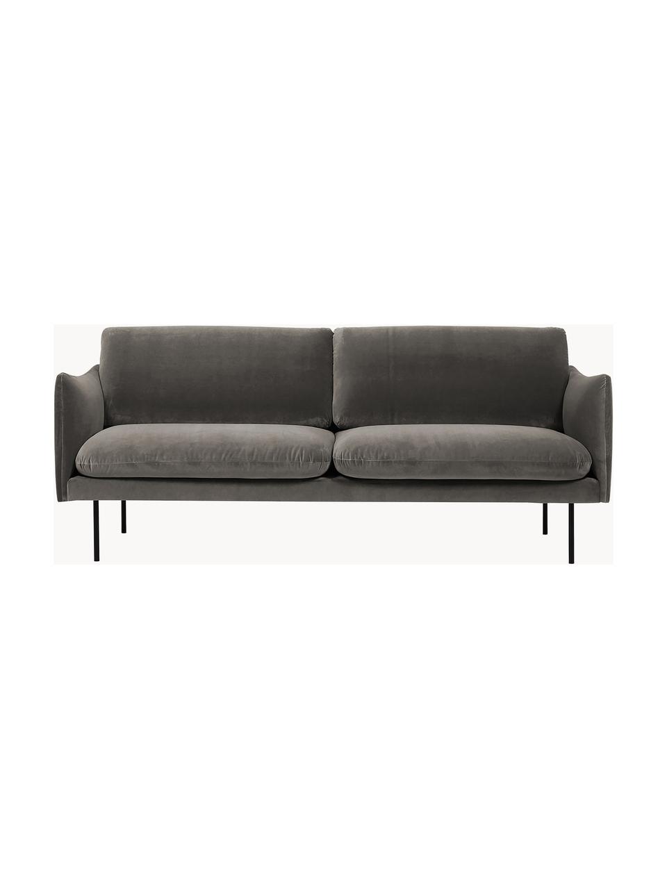 Canapé 2 places en velours Moby, Velours taupe, larg. 170 x prof. 95 cm