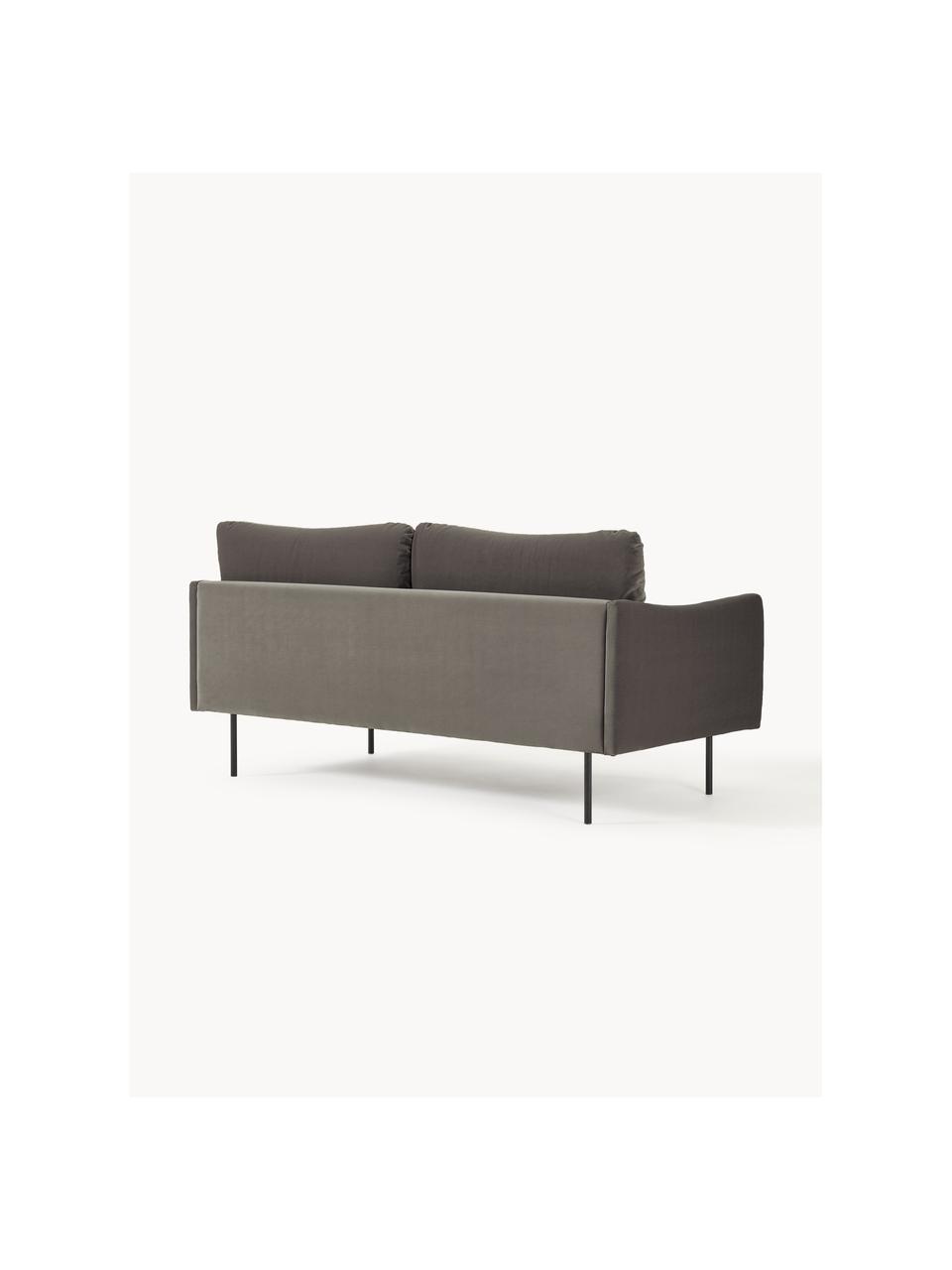 Samt-Sofa Moby (2-Sitzer), Bezug: Samt (Hochwertiger Polyes, Gestell: Massives Kiefernholz, Samt Taupe, B 170 x T 95 cm