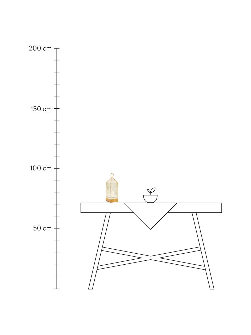 Přenosná stmívatelná venkovní stolní lampa s nabíjecí stanicí Lantern, Umělá hmota, Zlatá, Š 10 cm, V 31 cm