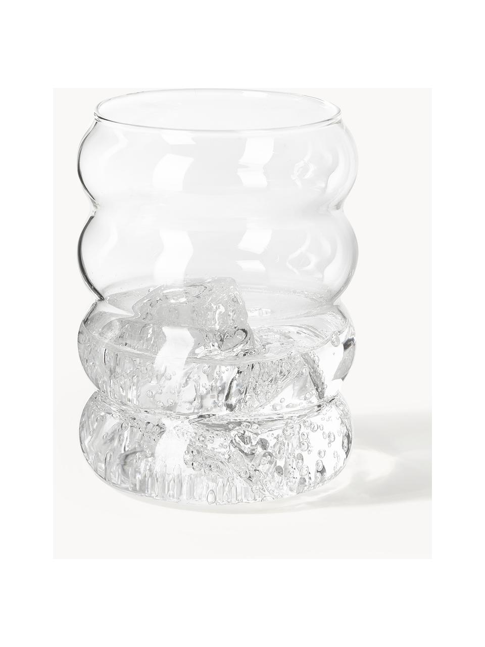 Komplet karafki ze szklankami ze szkła dmuchanego Bubbly, 5 elem., Szkło borokrzemowe, Transparentny, Komplet z różnymi rozmiarami