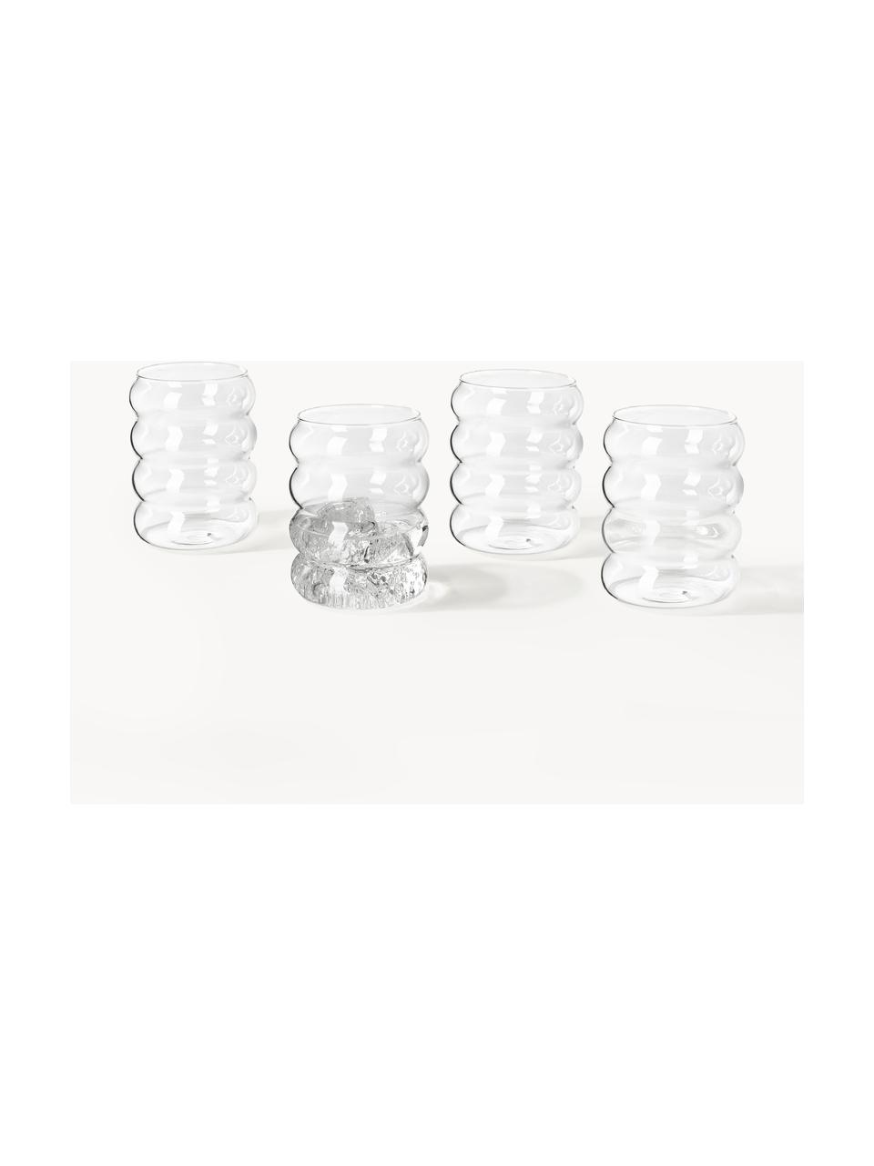 Súprava karafy na vodu s pohármi Bubbly, 5 dielov, Borosilikátové sklo, Priehľadná, Súprava s rôznymi veľkosťami