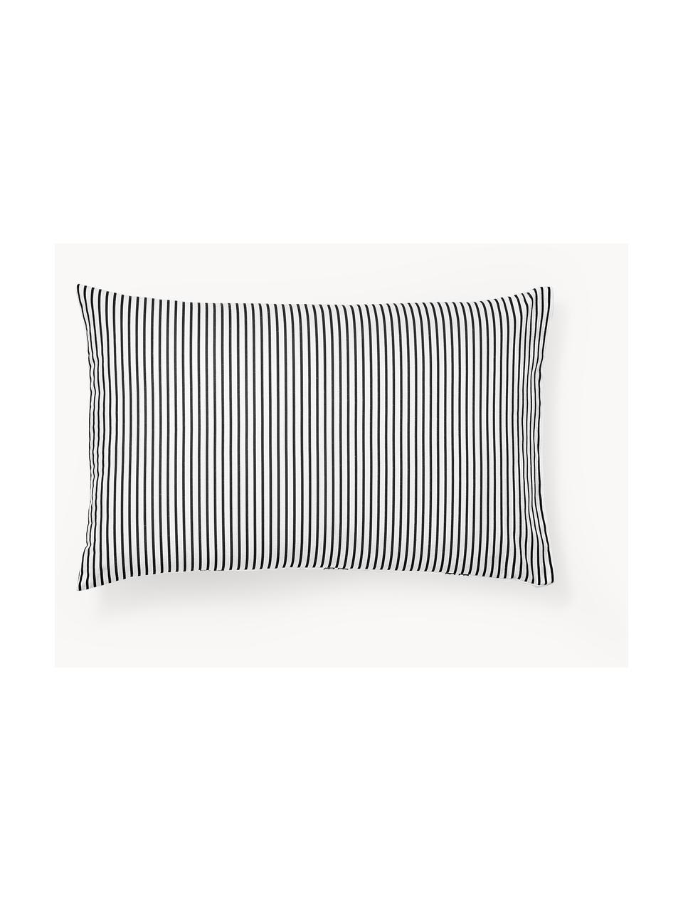 Taie d'oreiller réversible en flanelle motif casse-noisette Noan, Noir, blanc, larg. 50 x long. 70 cm