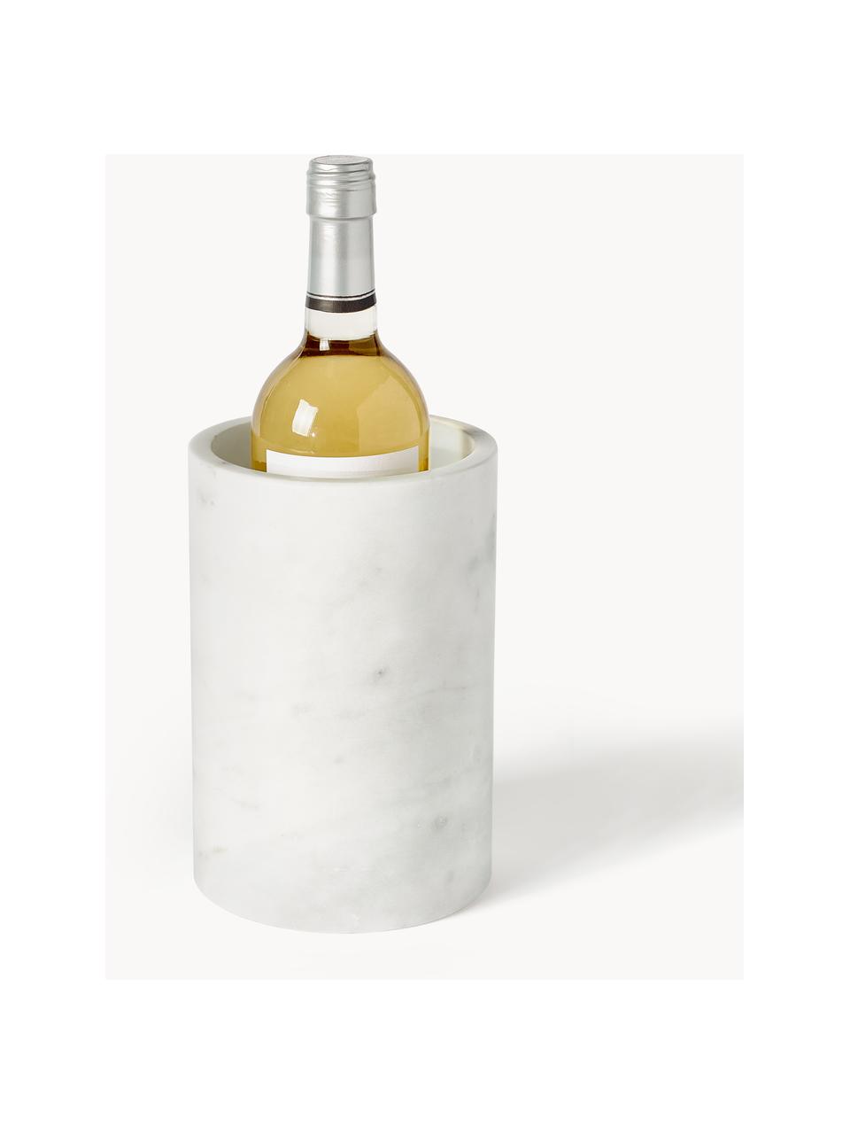Marmeren wijnkoeler Agata, Marmer, Wit, gemarmerd, Ø 15 x H 19 cm