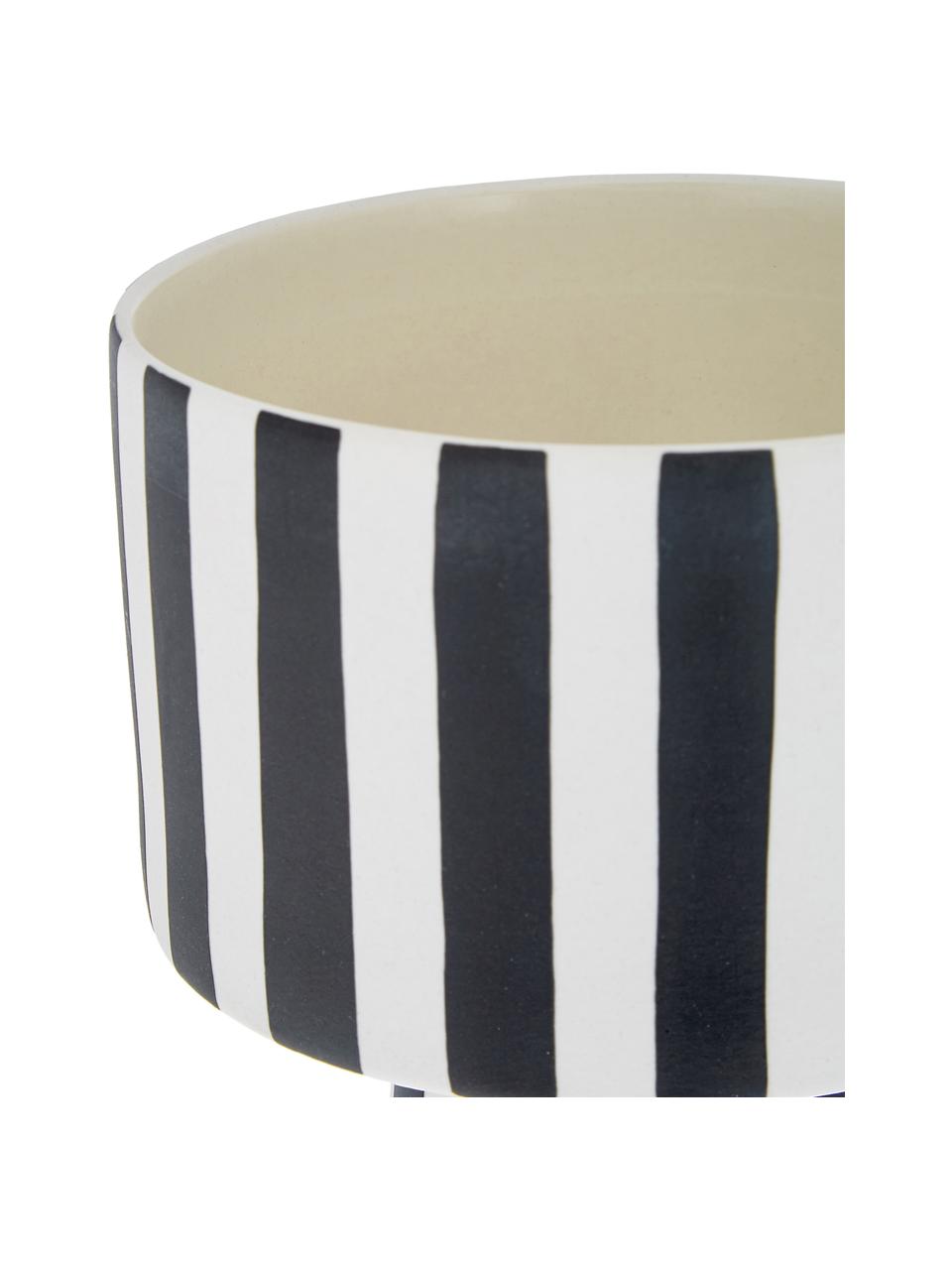 Portavaso in ceramica fatto a mano Toppu, Ceramica, Bianco, nero, Ø 15 x Alt. 24 cm