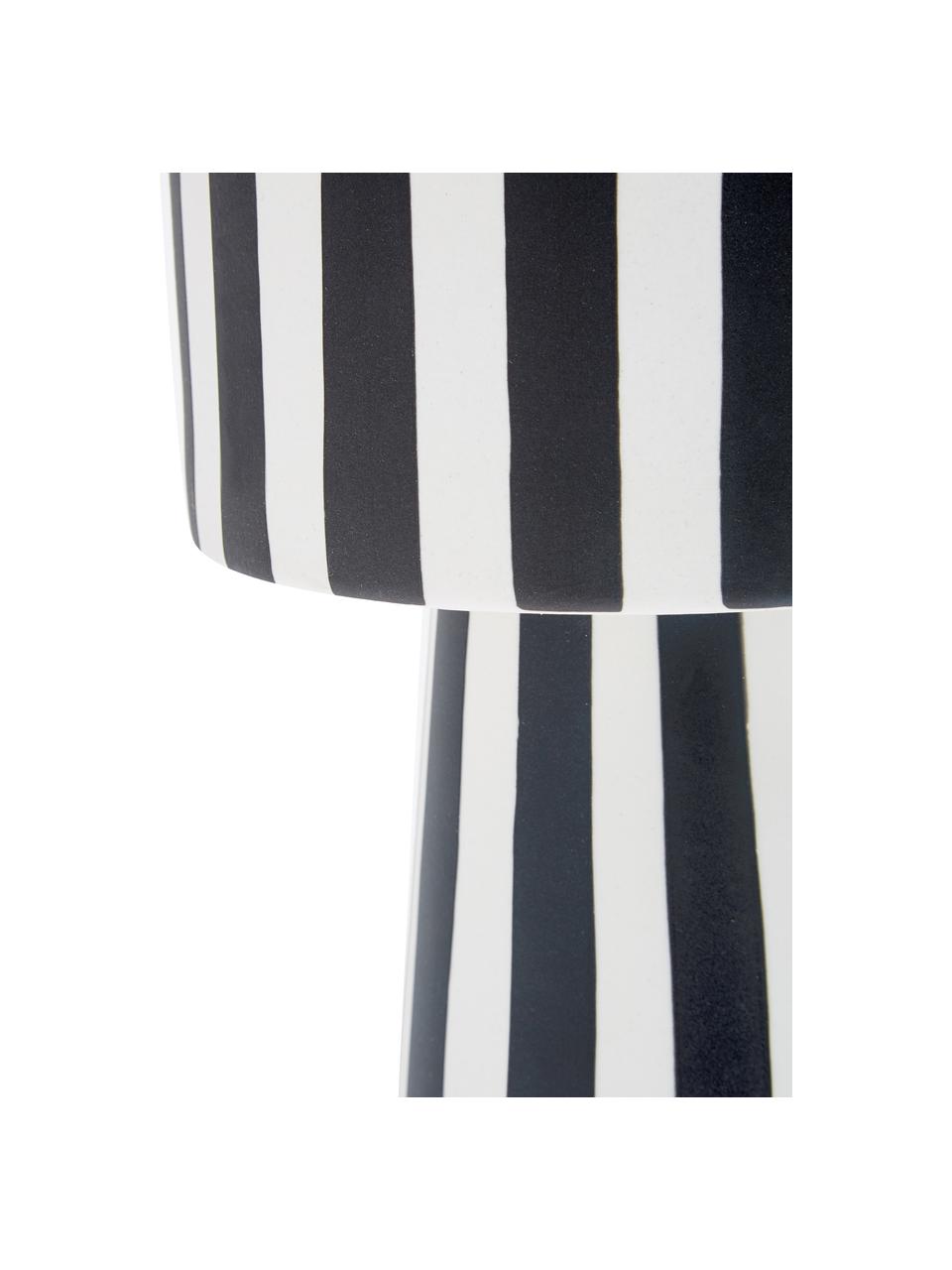 Handgefertigter Pflanzentopf Toppu aus Keramik, Keramik, Weiß, Schwarz, Ø 15 x H 24 cm