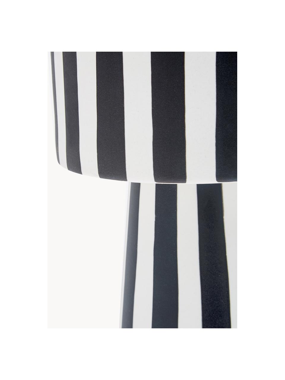 Maceta artesanal de cerármica Toppu, Cerámica, Negro, blanco, Ø 15 x Al 24 cm