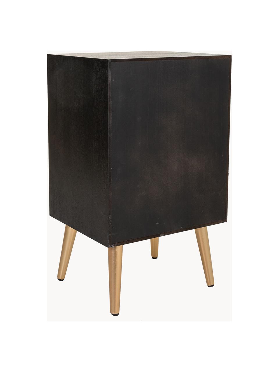 Nočný stolík so zásuvkami Cayetana Shelfy, Drevo, čierna, Š 42 x V 71 cm