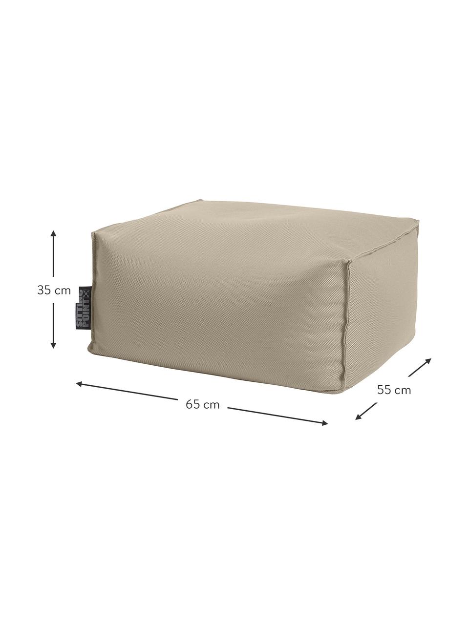 Cojín de suelo para exterior Korfu, Tapizado: 100% polipropileno, recub, Beige, An 65 x Al 35 cm