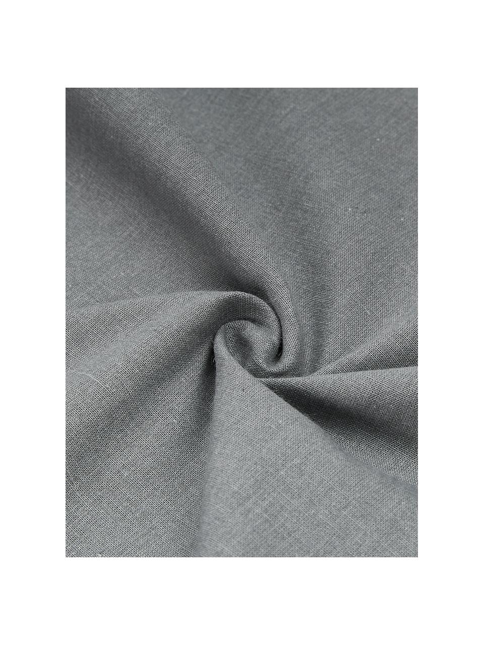 Pościel z bawełny z  efektem sprania Arlene, Ciemny  szary, 135 x 200 cm + 1 poduszka 80 x 80 cm