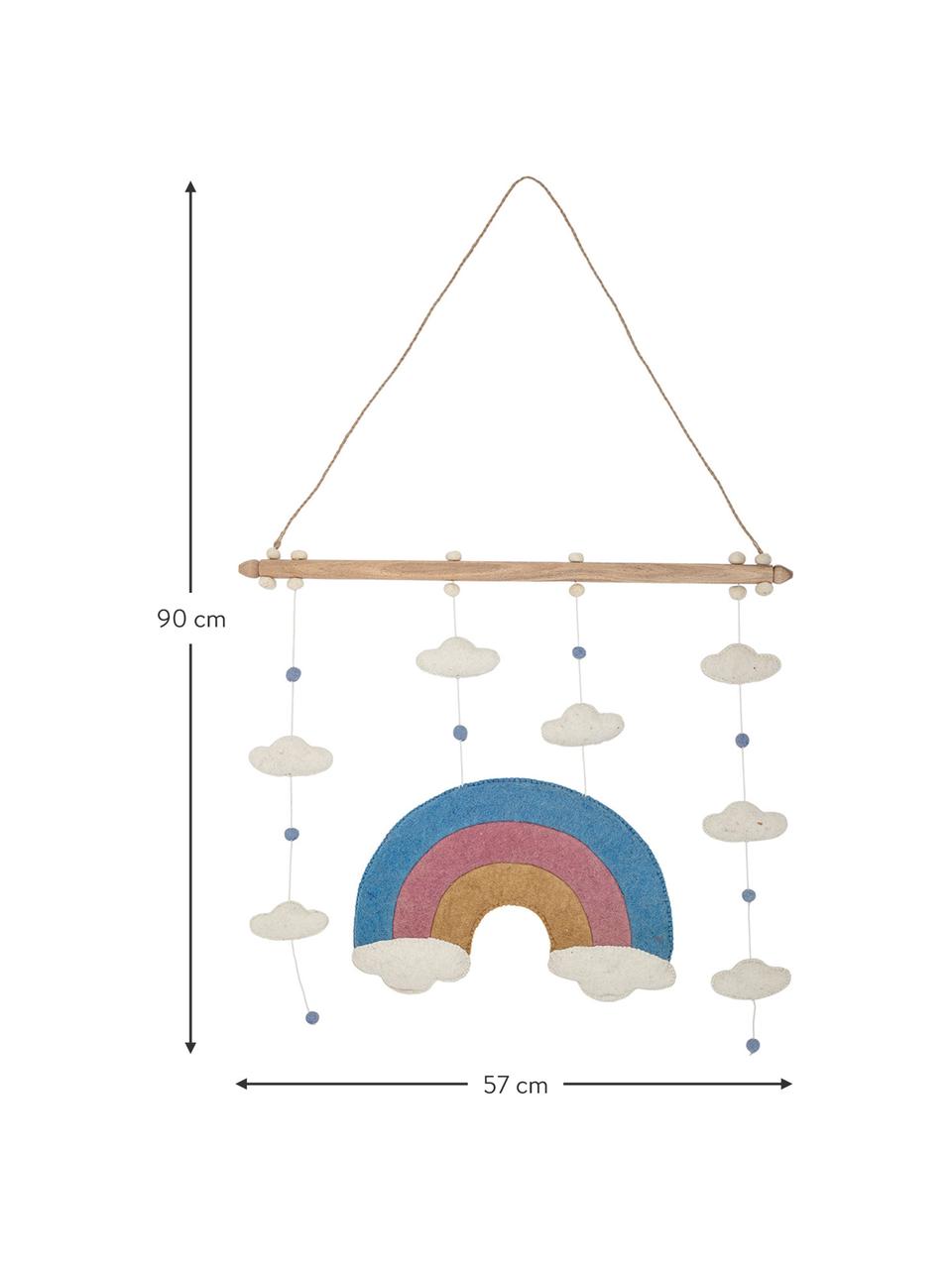 Babymobiel Rainbow, Frame: hout, Bekleding: wolvilt, Multicolour, B 57 x H 90 cm