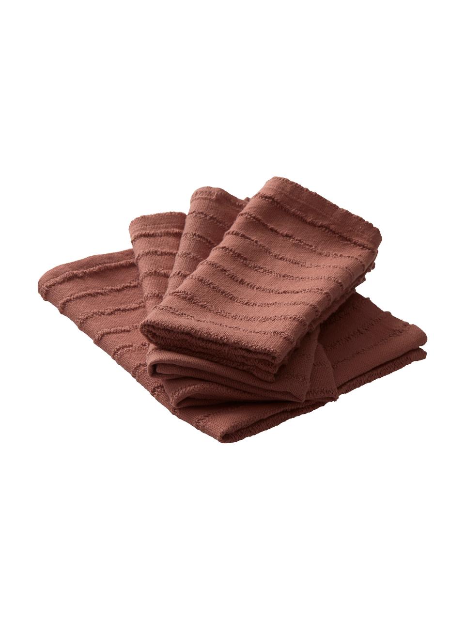 Serviette de table Loveli, 4 pièces, Rouge terracotta