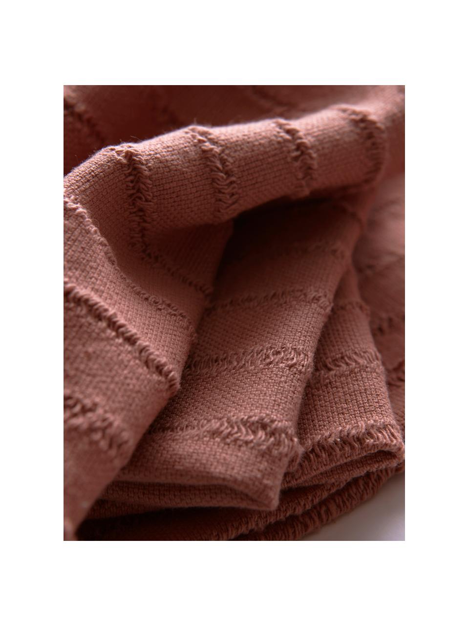 Servilletas de algodón Loveli, 4 uds., Algodón, Rojo terracota, An 42 x L 42 cm