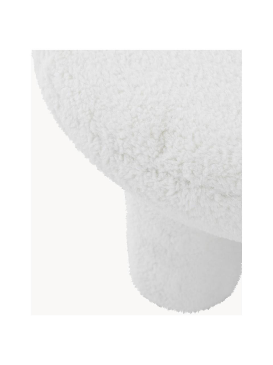 Tabouret en tissu peluche Bigfant, Tissu peluche blanc, Ø 61 x haut. 43 cm