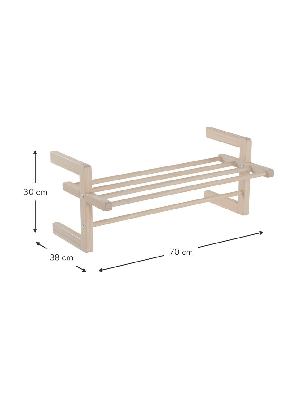 Wandgarderobe Eddison mit Hutablage aus Kiefernholz, Kiefernholz, FSC-zertifiziert, Beige, B 70 x T 38 cm