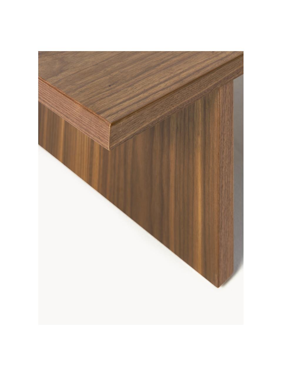 Mesa de centro de madera Dako, Tablero de fibra de media densidad (MDF) chapado en nogal, pintado, Madera de nogal, An 120 x F 45 cm