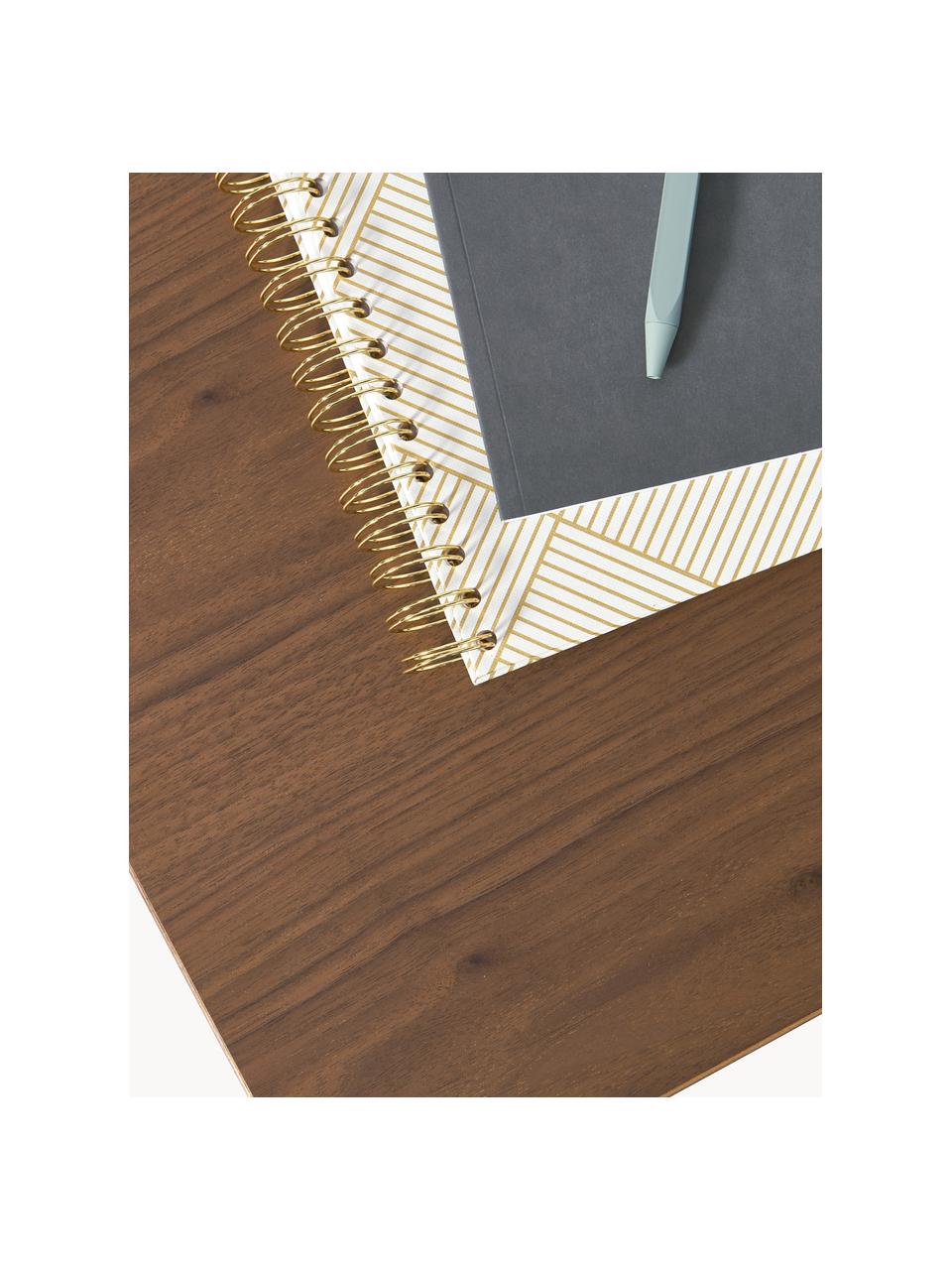 Niedriger Holz-Couchtisch Toni, Mitteldichte Holzfaserplatte (MDF) mit Walnussholzfurnier, lackiert, Walnussholz, B 120 x T 45 cm
