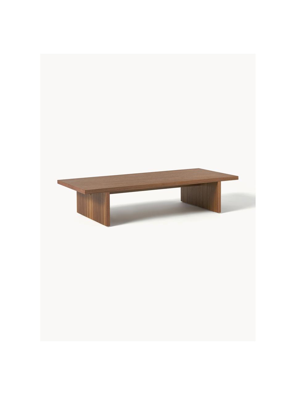 Nízky drevený konferenčný stolík Dako, Dubové drevo, tmavohnedá lakovaná, Š 120 x V 25 cm