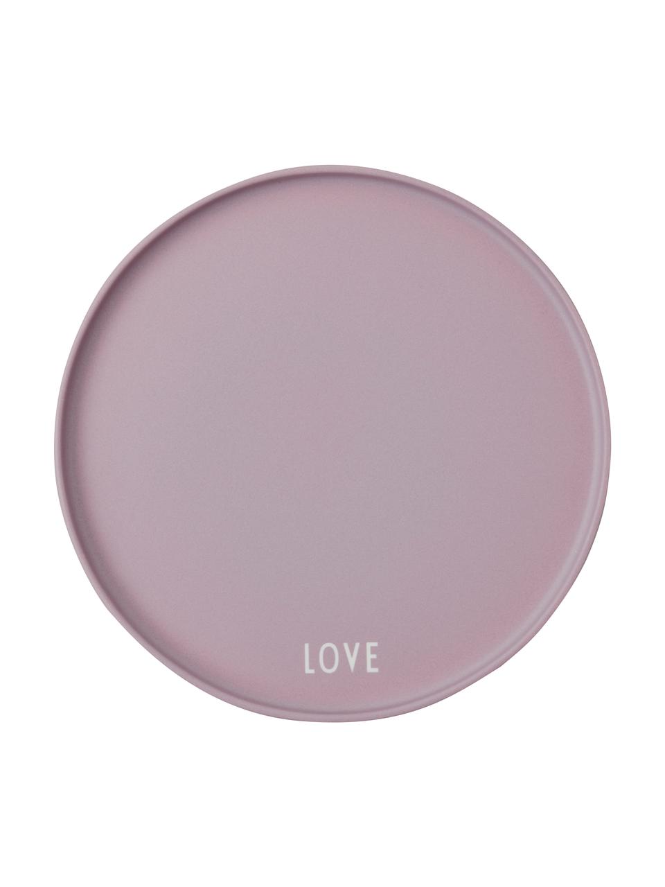 Design Teller Favourite LOVE in Lila mit Schriftzug, Fine Bone China (Porzellan)
Fine Bone China ist ein Weichporzellan, das sich besonders durch seinen strahlenden, durchscheinenden Glanz auszeichnet., Lila, Weiß, Ø 22 cm